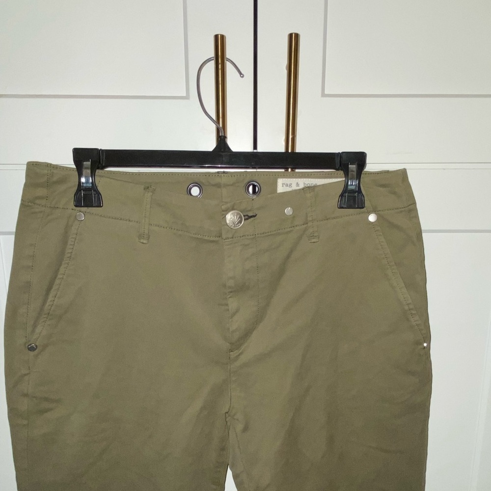 Rag & Bone Buckley Cotton army green Khaki chino pants Basic Minimalist Basic - Picture 5 of 10